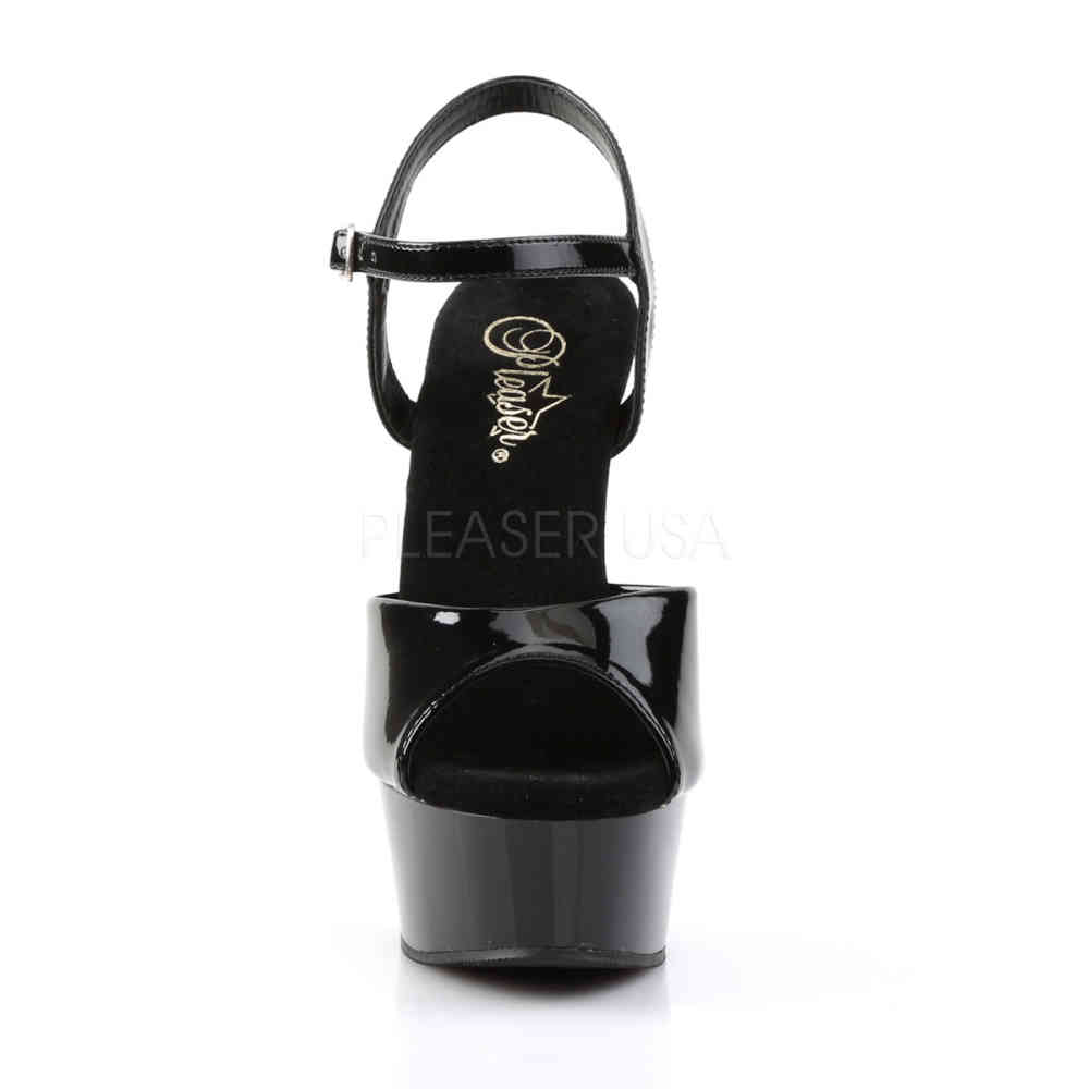 Pleaser - DELIGHT-609 Sandaal met enkelband - Zwart